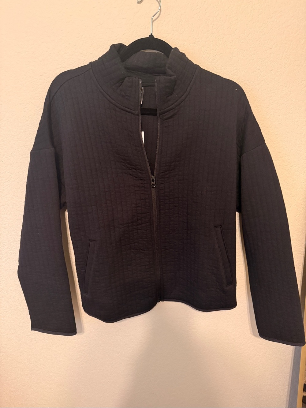 GAP Black Quilted Full-Zip Bomber Jacket